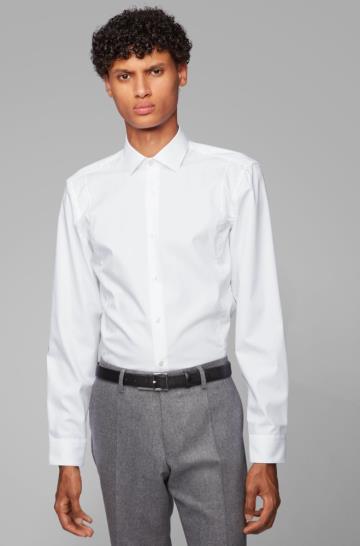 Koszula BOSS Slim Fit Białe Męskie (Pl27963)